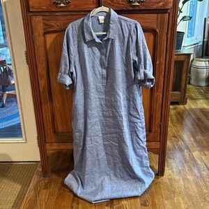 Blues shirt maxi dress with buttons down the side and cute sleeves